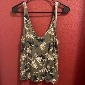 American Eagle / green floral tank / Size: L
